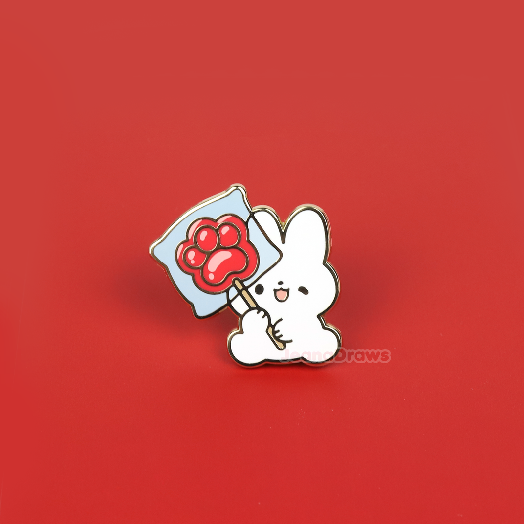 Bunny Candy Enamel Pin - Red