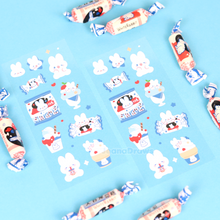 Load image into Gallery viewer, White Rabbit Candy Deco Sticker Sheet
