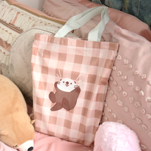 Load image into Gallery viewer, Brown Gingham Lakko Tote Bag