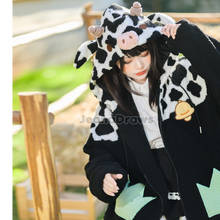 Load image into Gallery viewer, Fluffy Cow Zip Up Hoodie