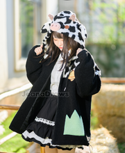 Load image into Gallery viewer, Fluffy Cow Zip Up Hoodie