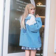 Load image into Gallery viewer, Fluffy Shark Zip Up Hoodie