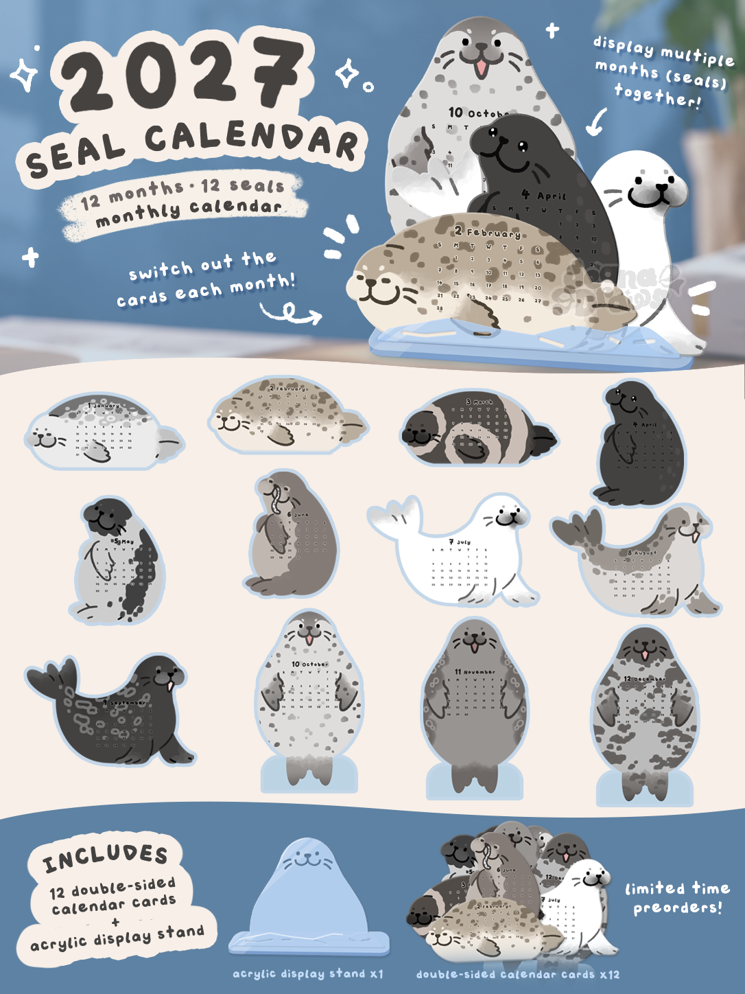 [PREORDER] 2027 Seal Calendar Set