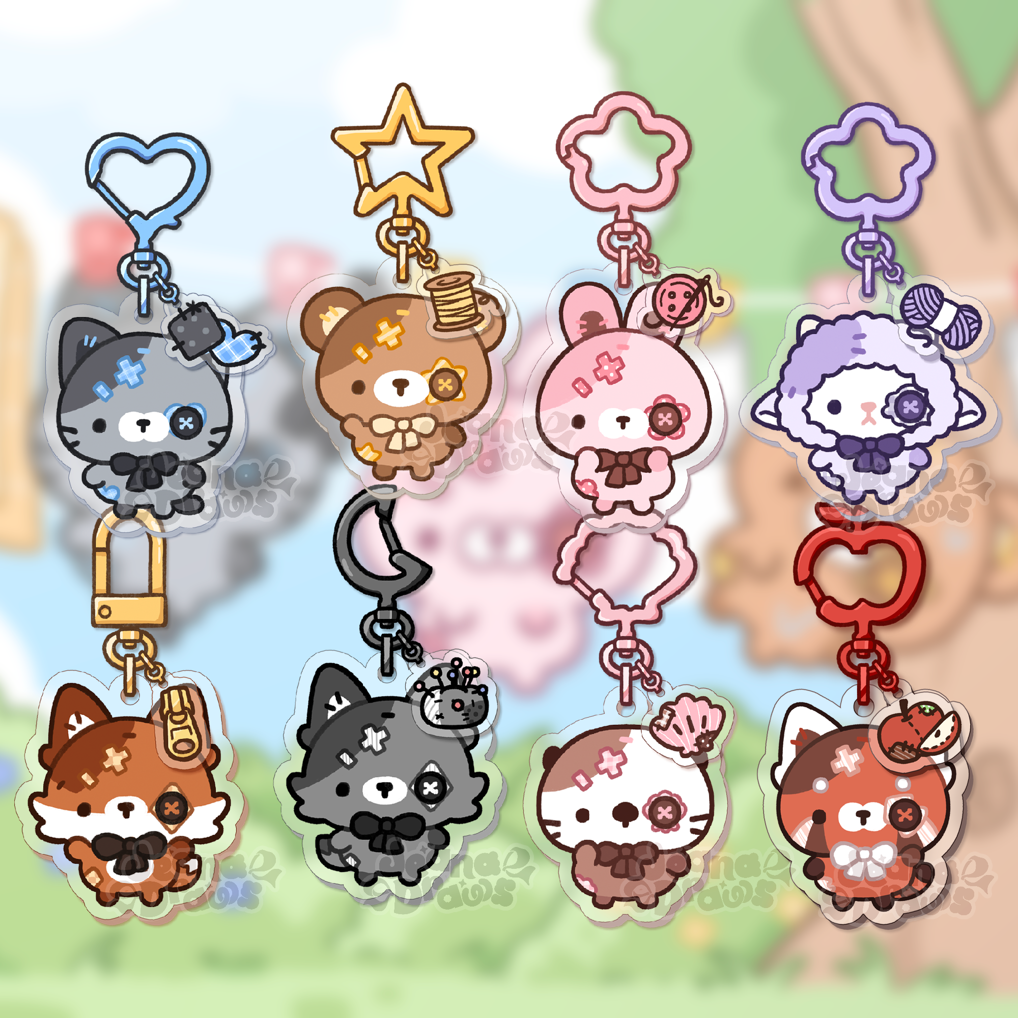Patchwork Pals Acrylic Keychain