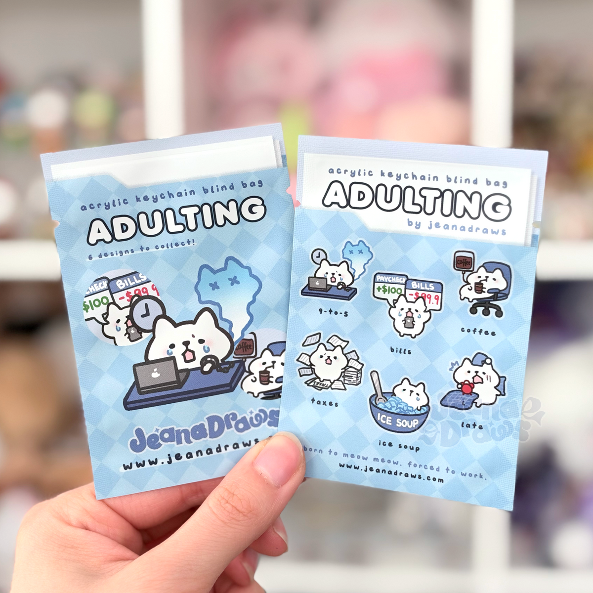 Adulting Cats Keychain Blind Bag