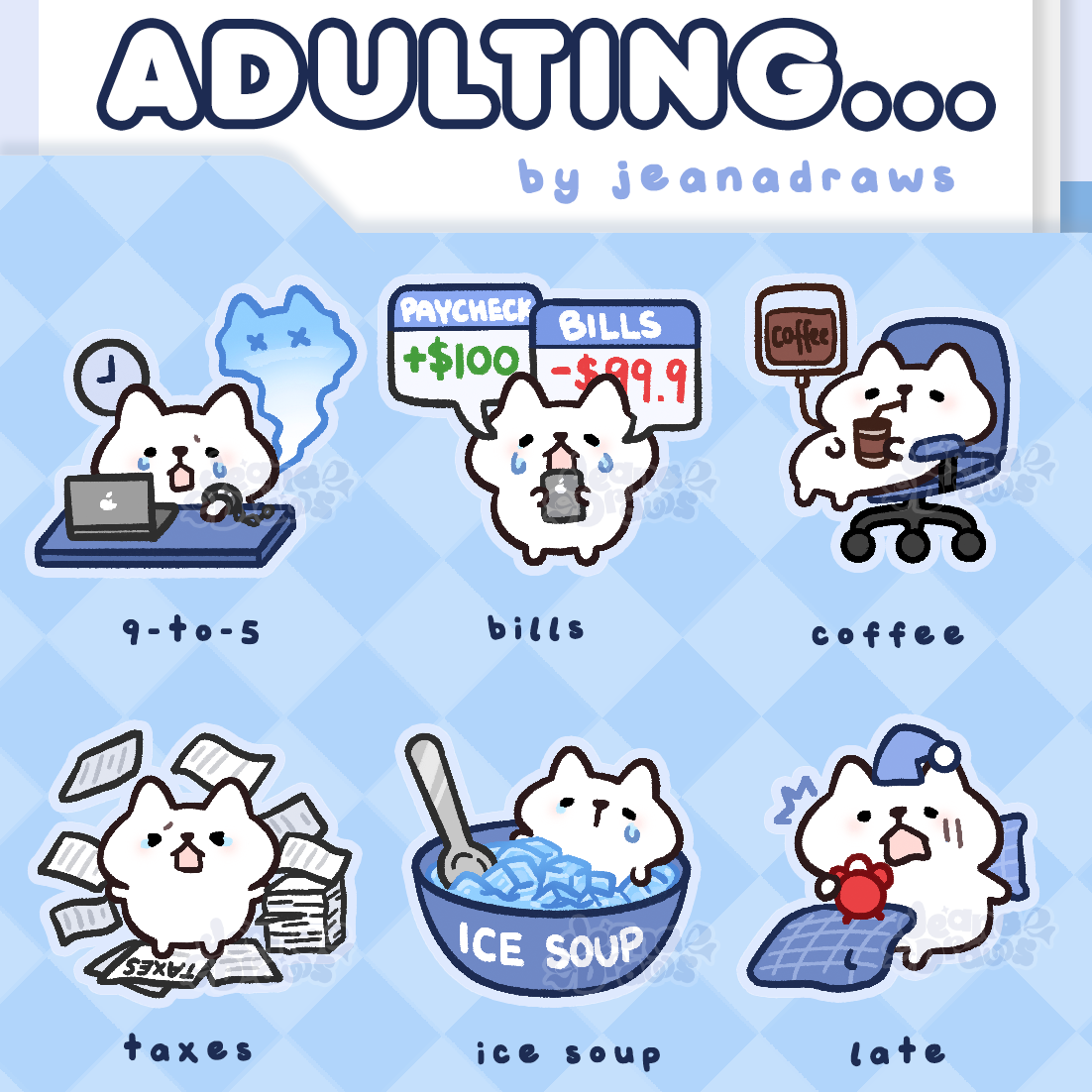 Adulting Cats Keychain Blind Bag