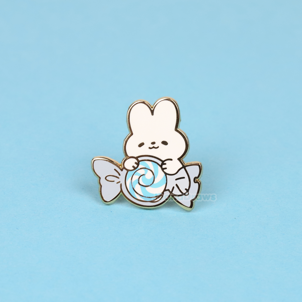 Bunny Candy Enamel Pin - Blue