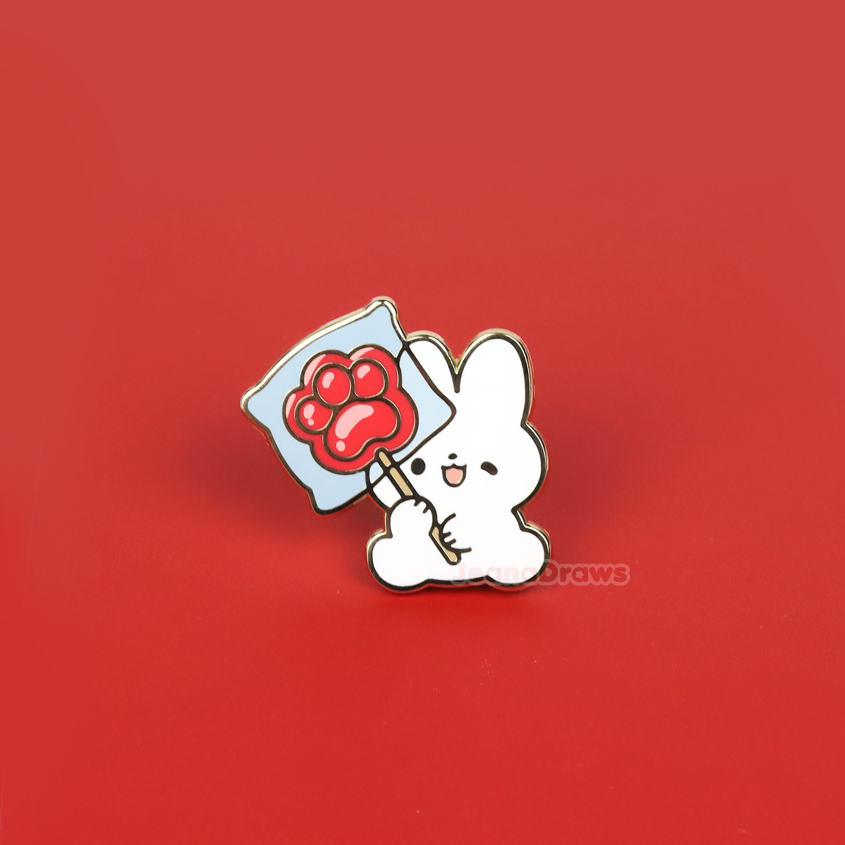 Bunny Candy Enamel Pin - Red