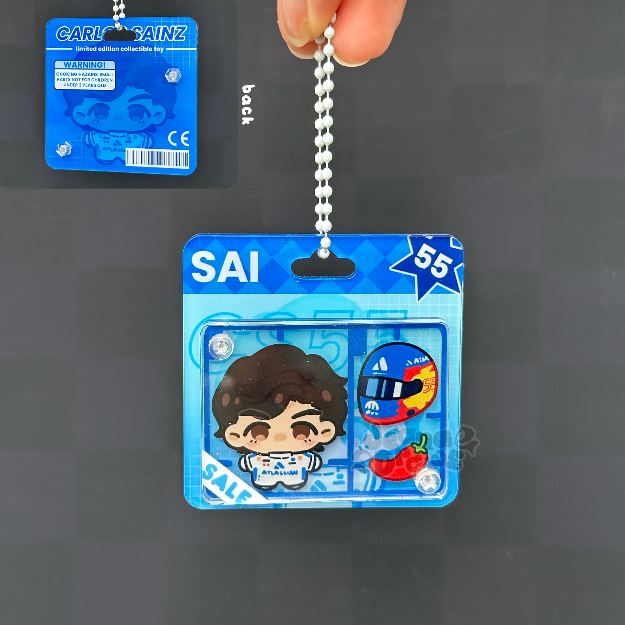 Toy "Box Box" Layered Keychain