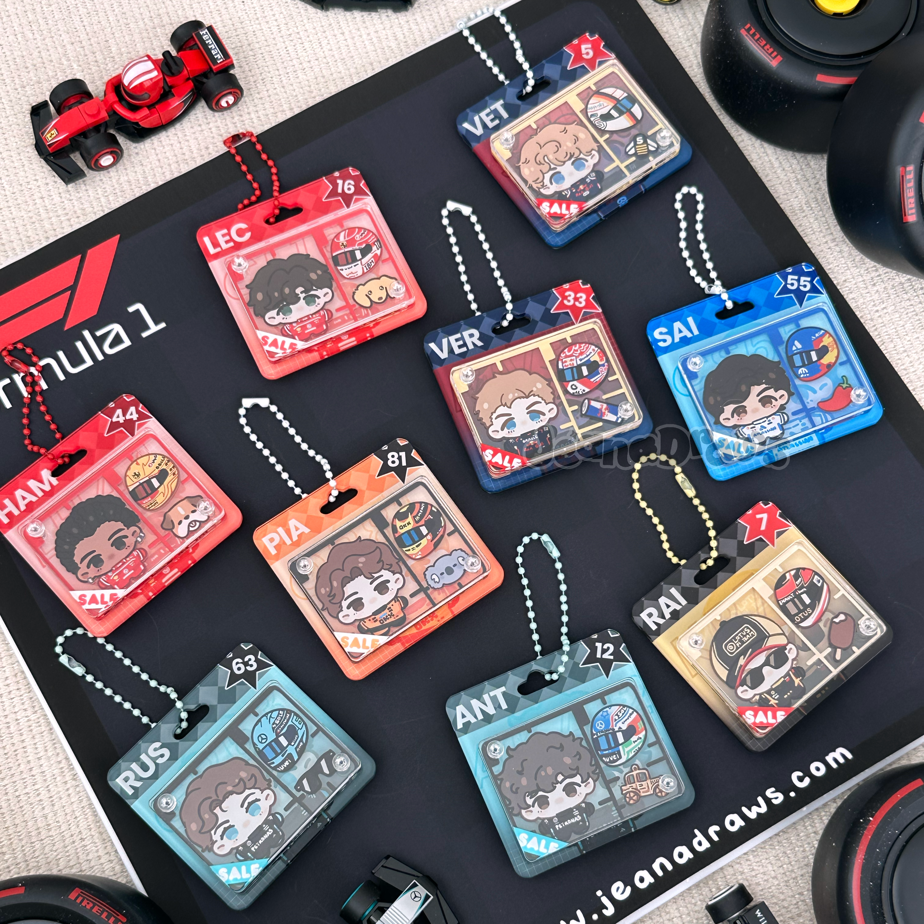 Toy "Box Box" Layered Keychain