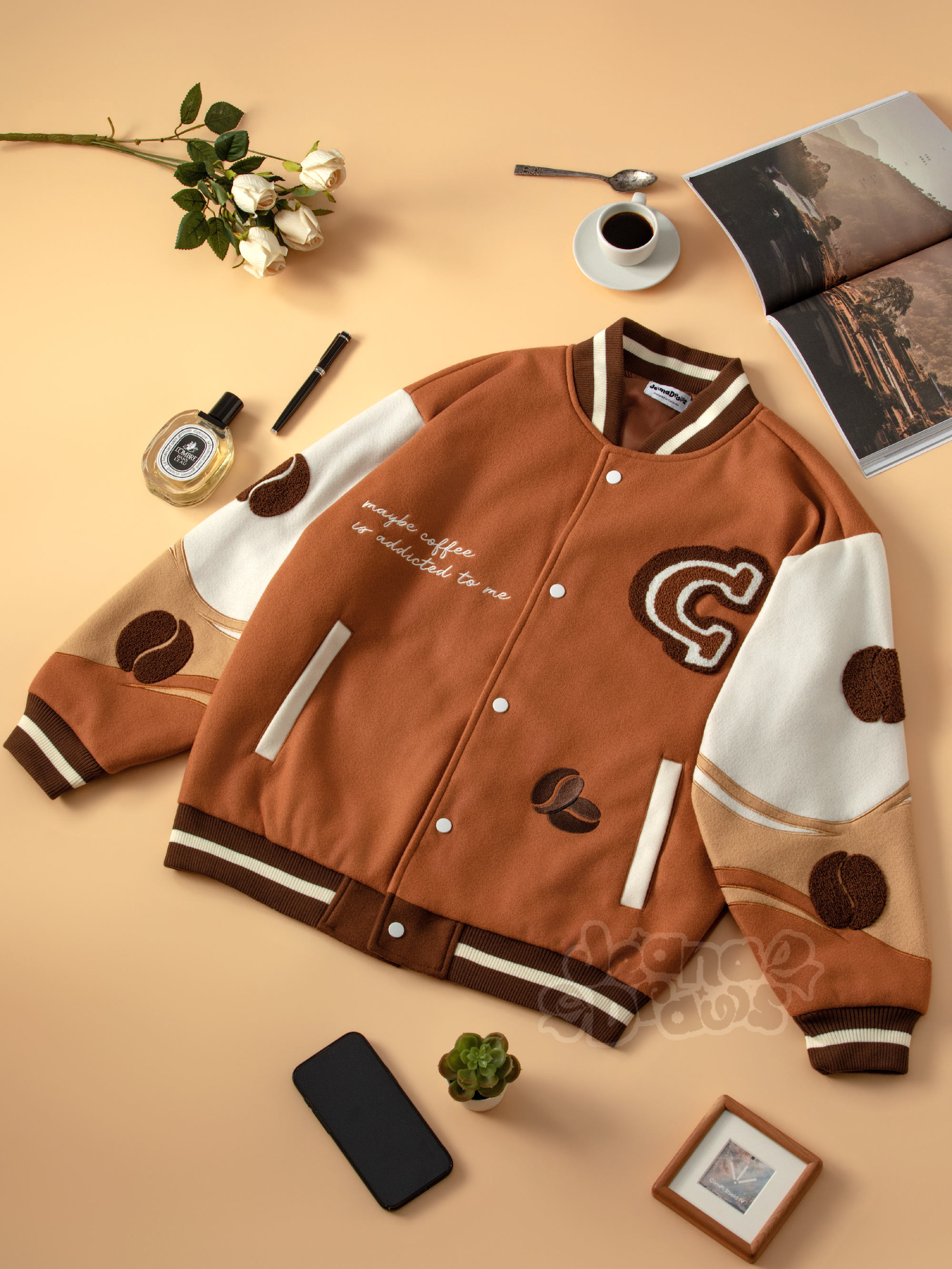 Ristretto Varsity Jacket – JeanaDraws