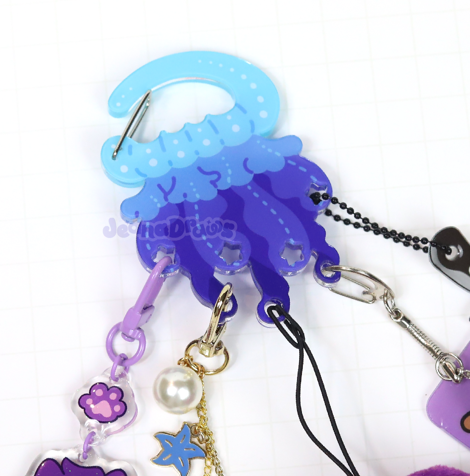 Jellyfish Acrylic Carabiner