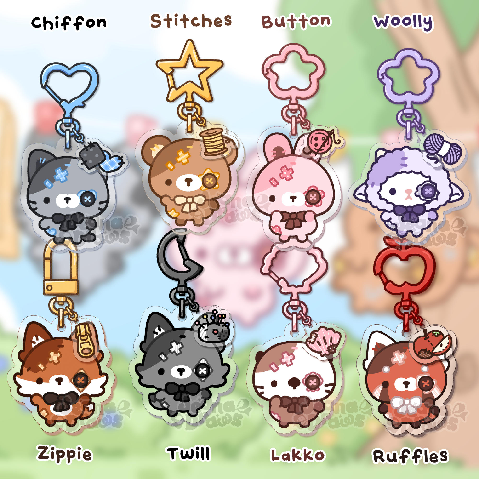 Patchwork Pals Acrylic Keychain