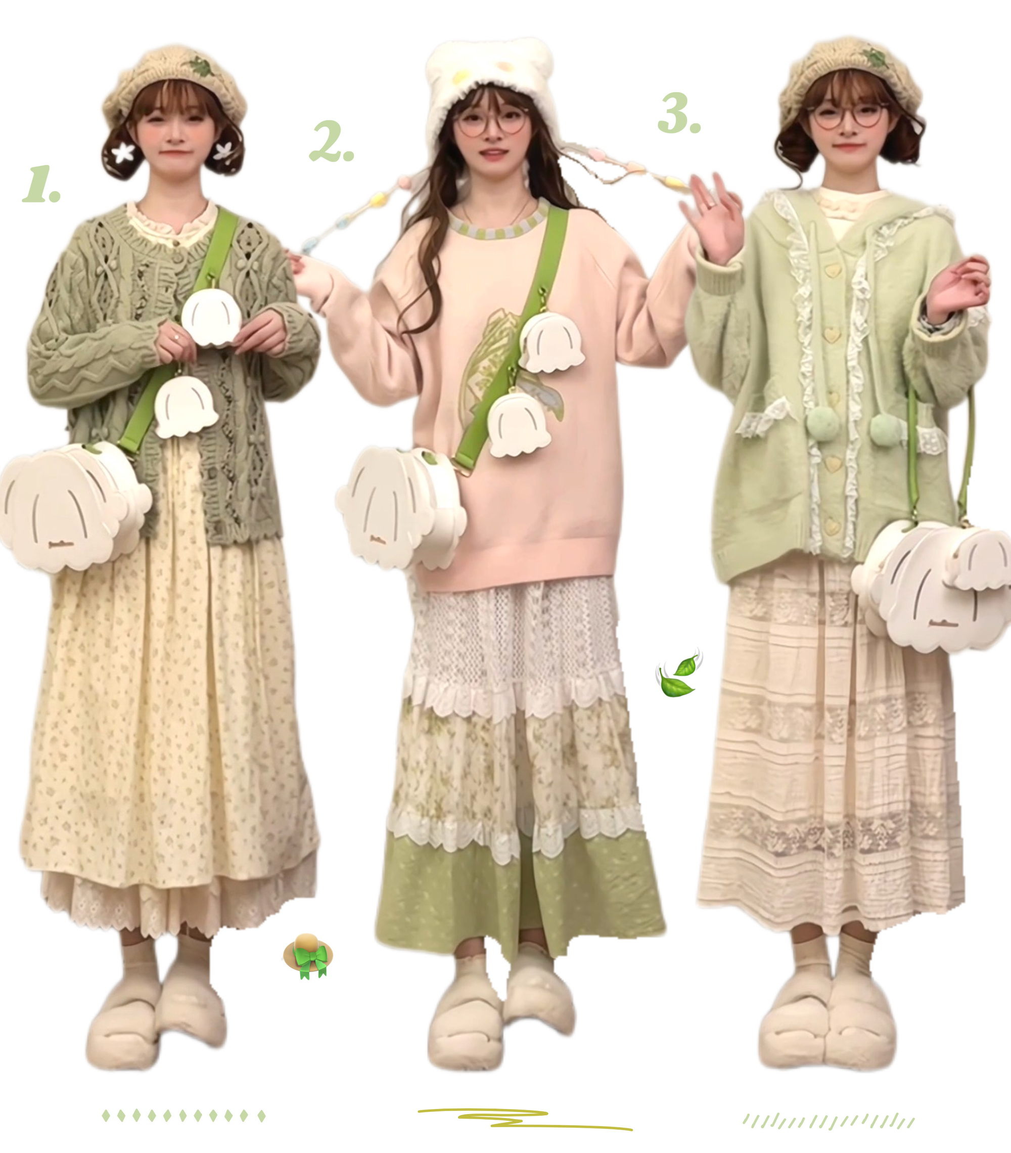 Lily of the Valley Dangle Bag Set