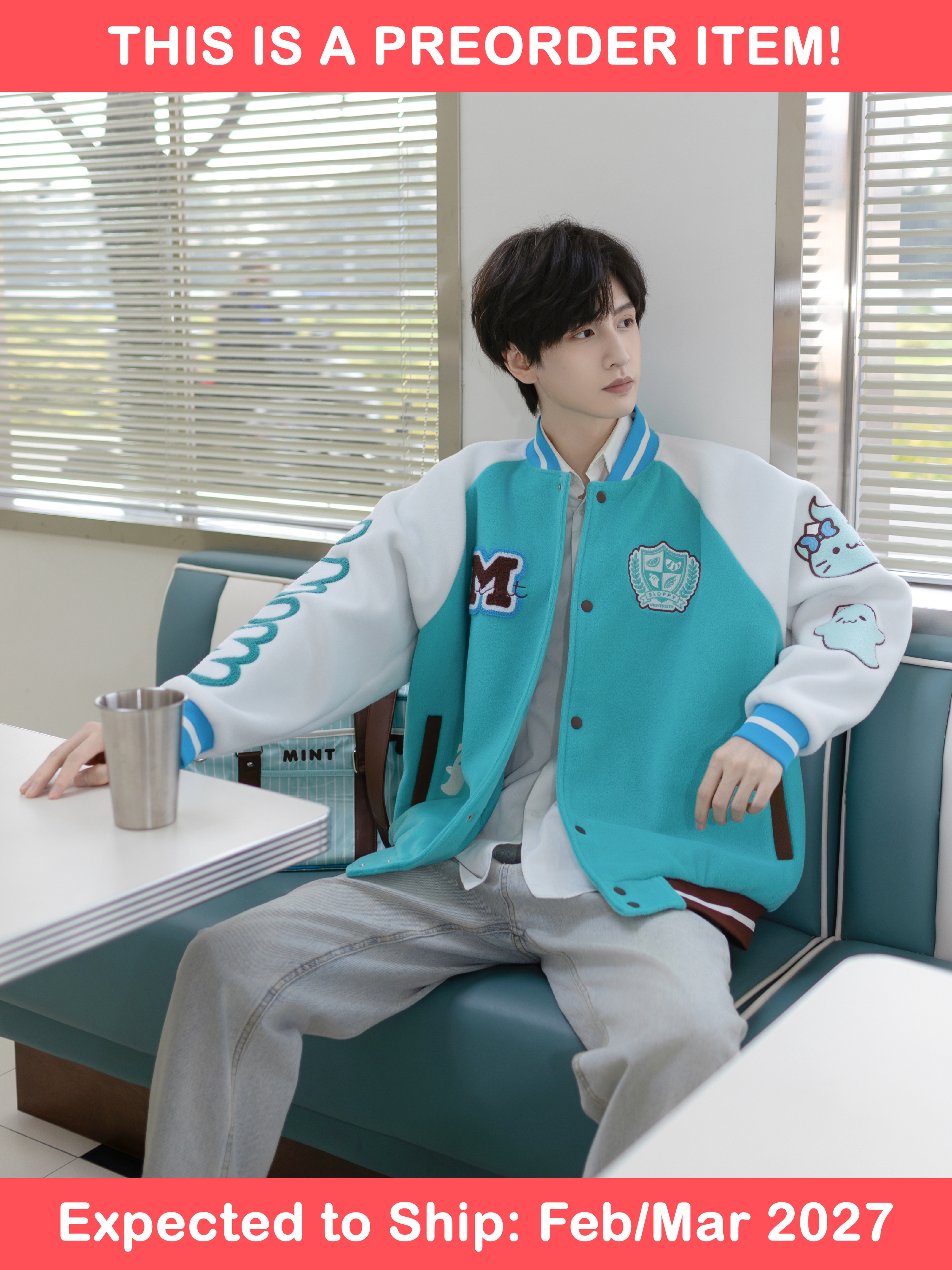 [PREORDER] Mint Varsity Jacket