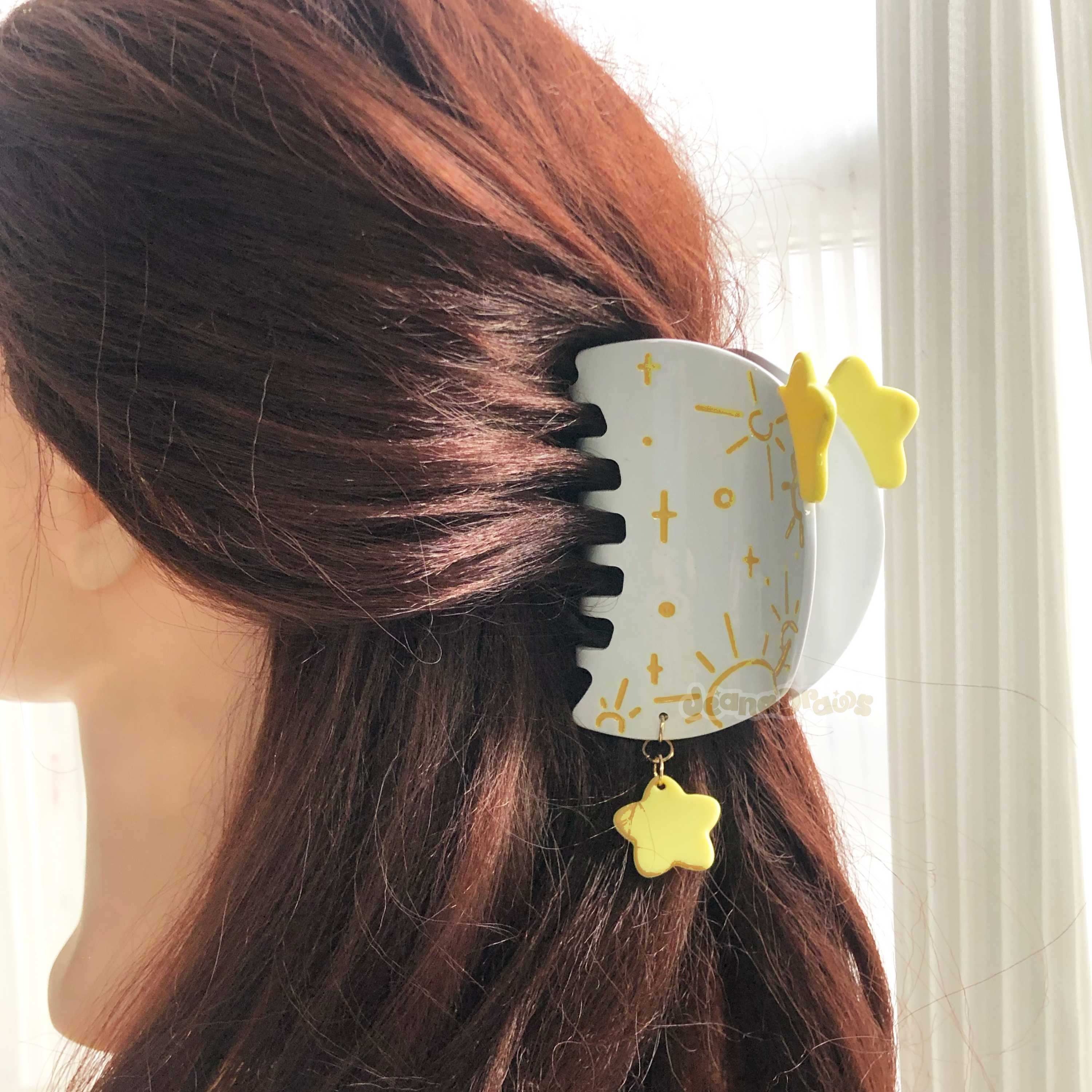 Moon and Star Dangle Hair Claw