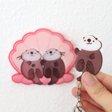 Load image into Gallery viewer, Significant Otters Keychain Set + Holder
