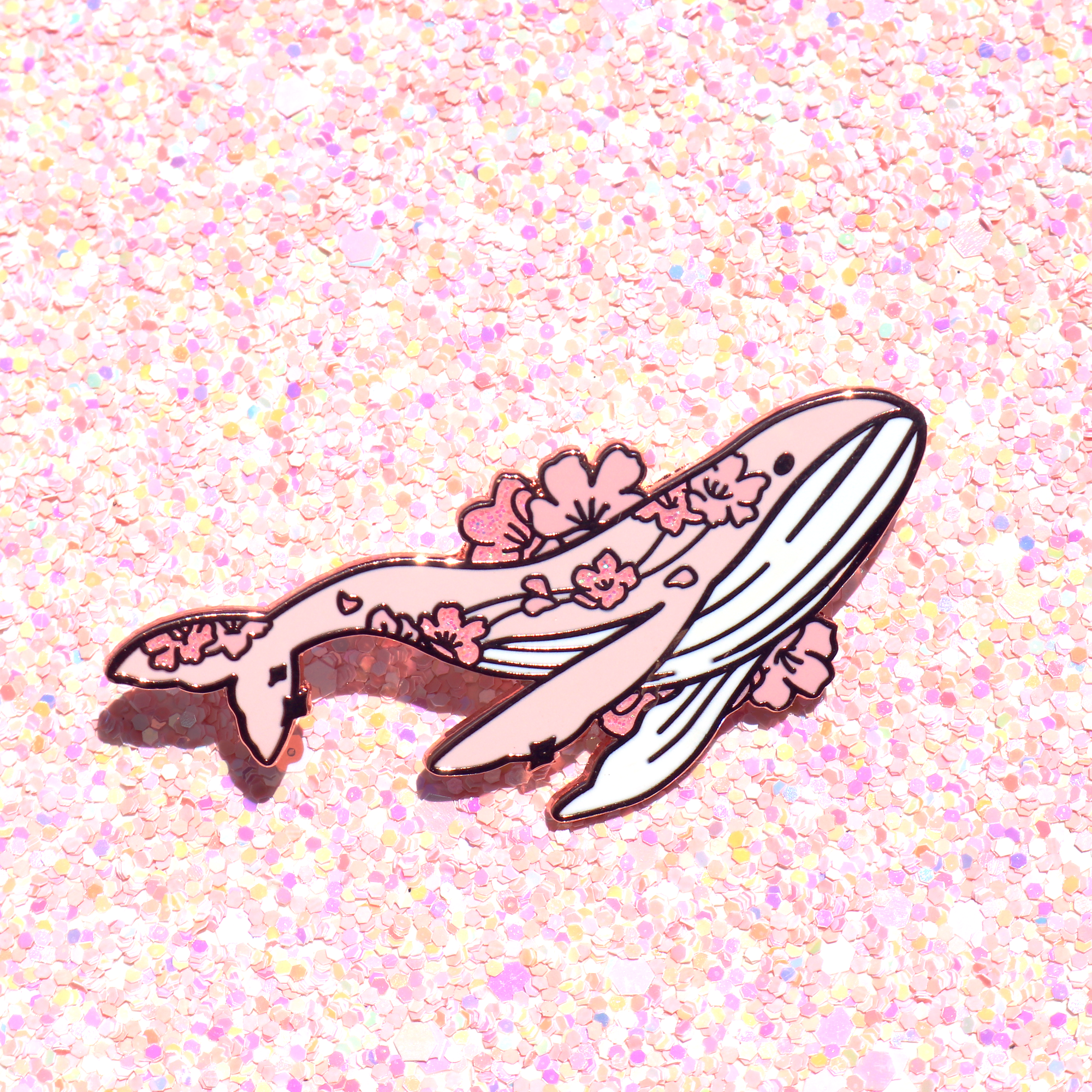 Sakura Whale Enamel Pin