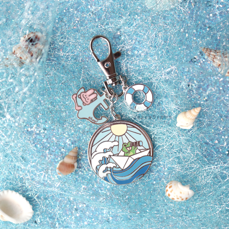 Hops n Flops Enamel Keychain