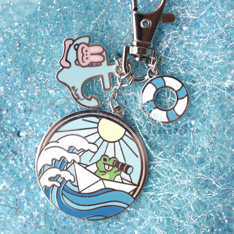 Hops n Flops Enamel Keychain