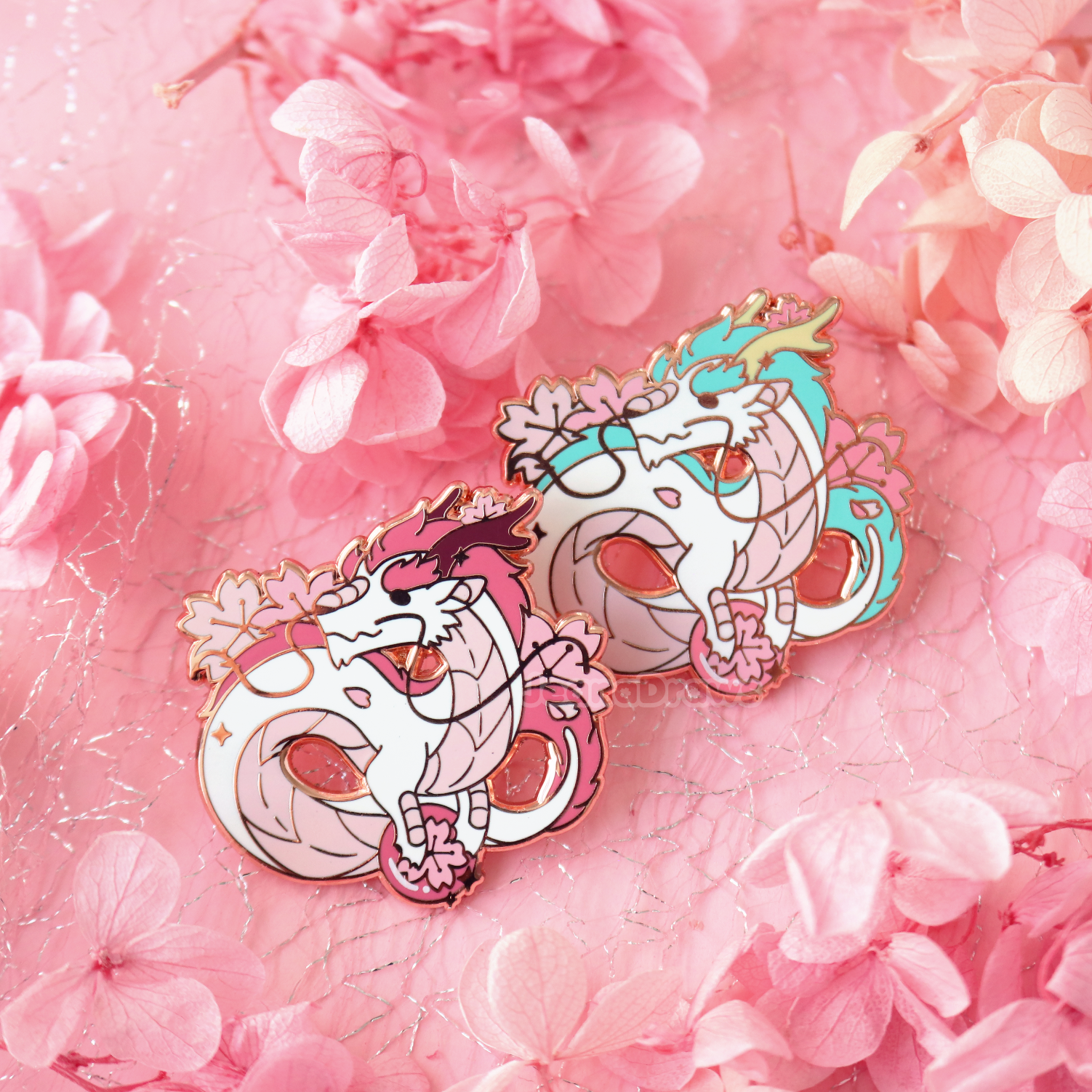 Sakura Dragon Enamel Pin