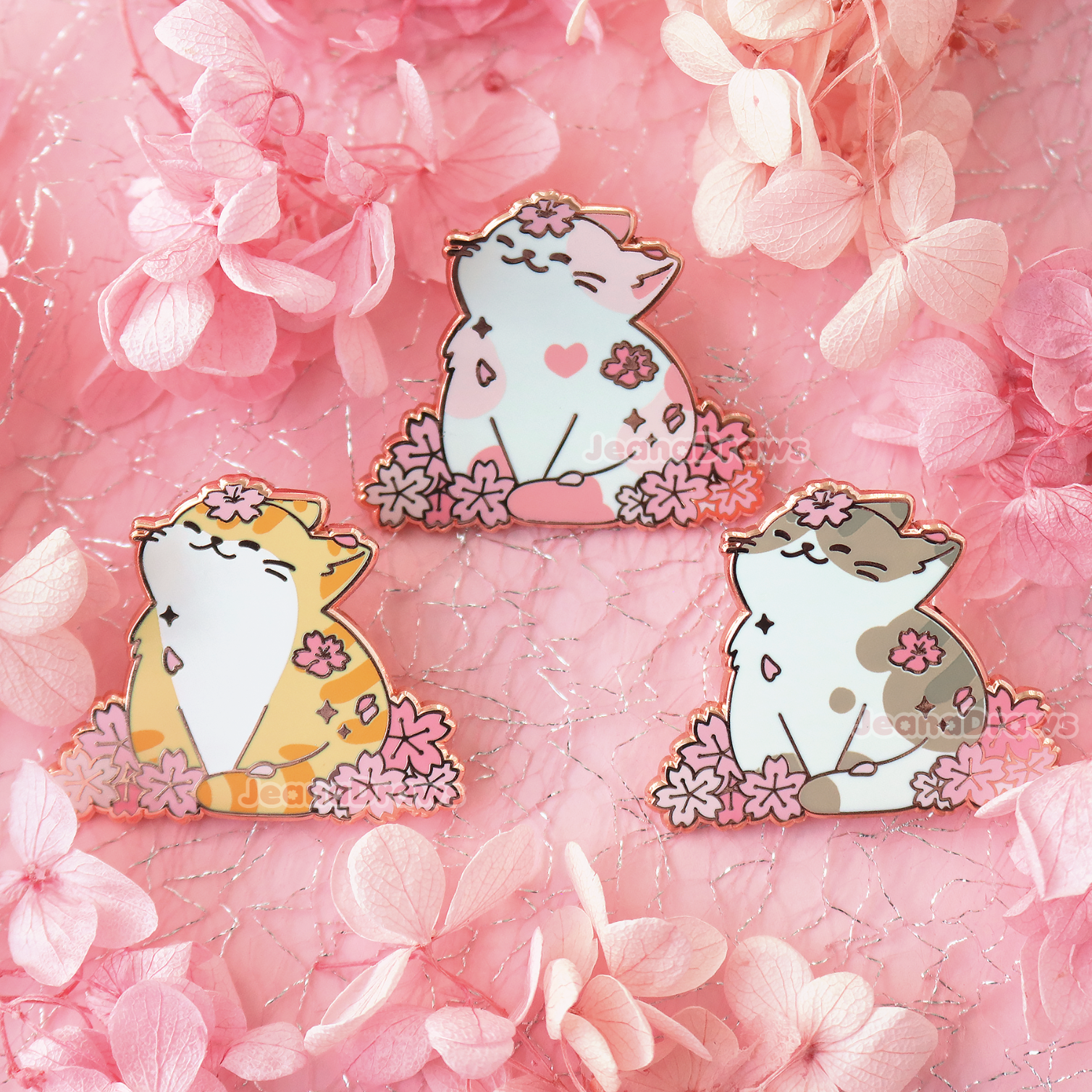 Sakura Cat Enamel Pin