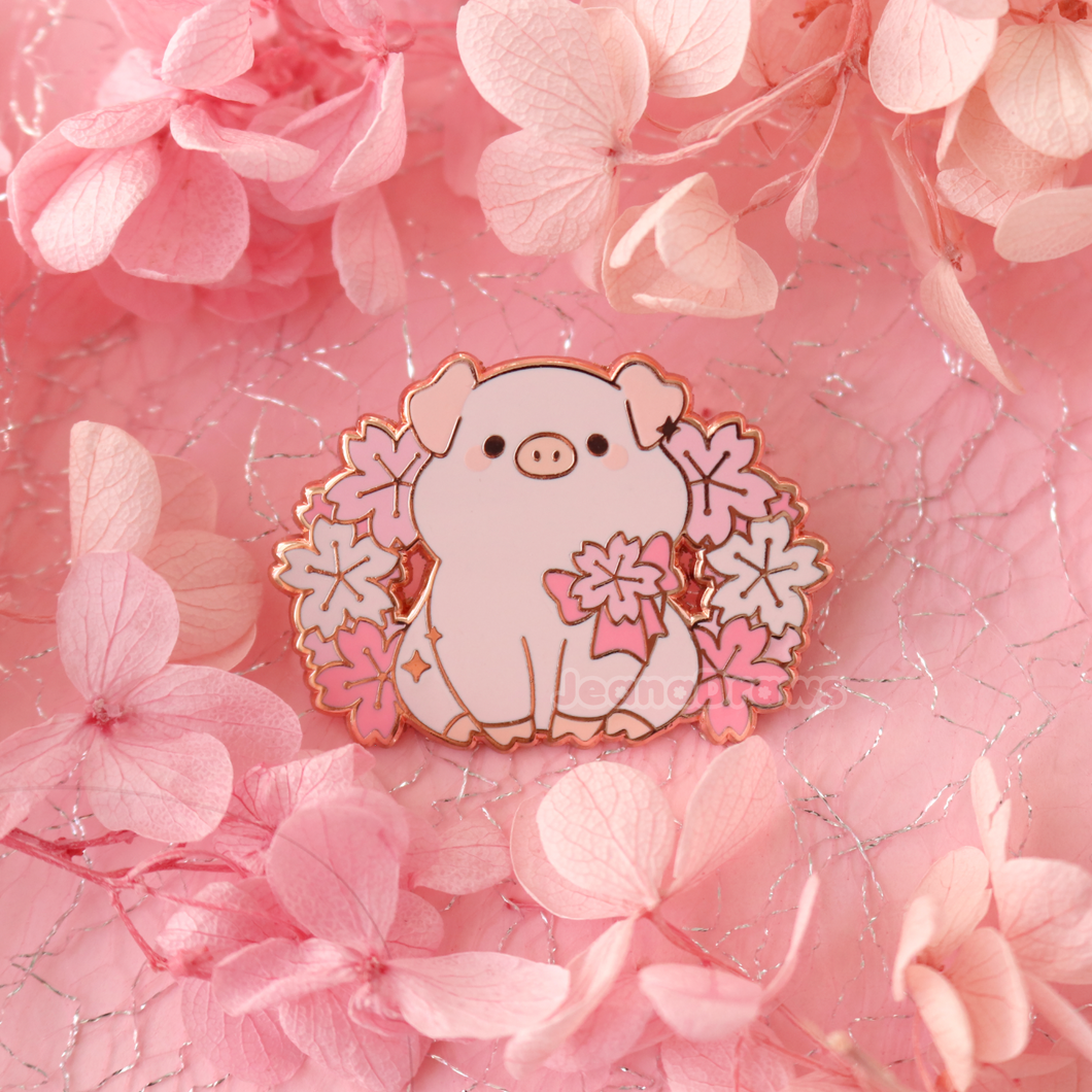 Sakura Pig Enamel Pin