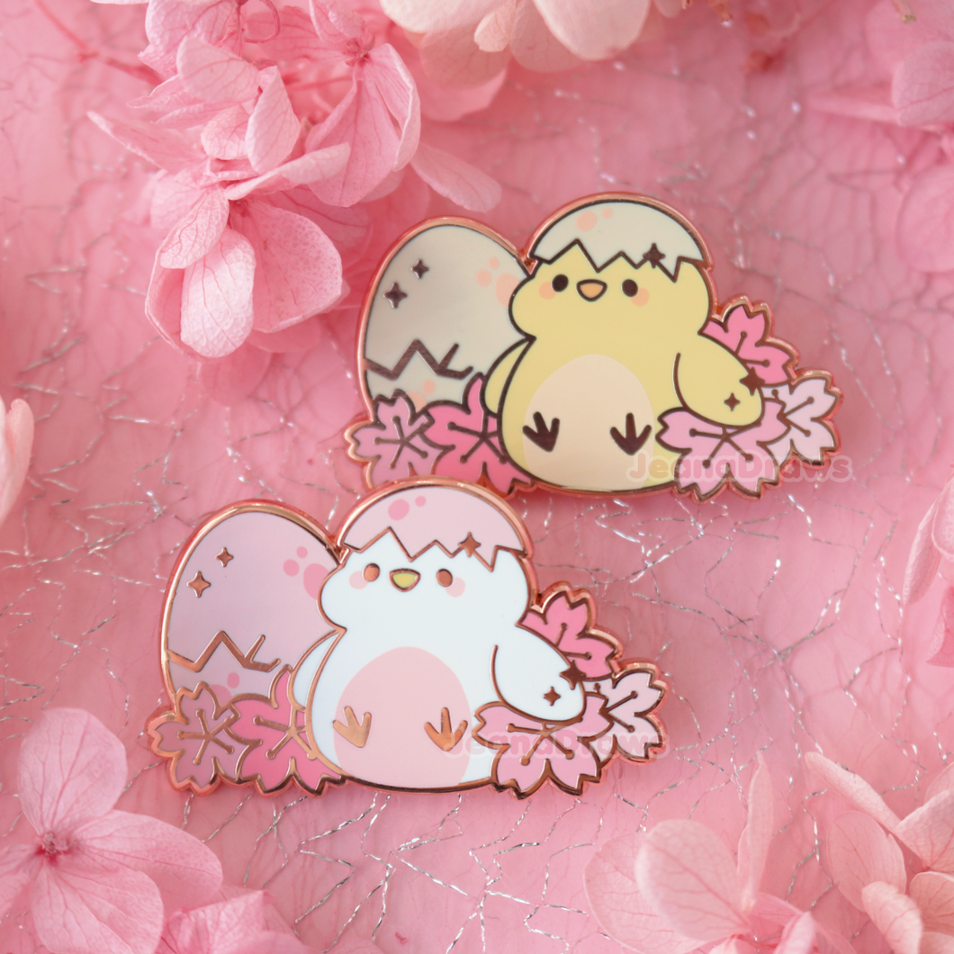 Sakura Rooster Enamel Pin