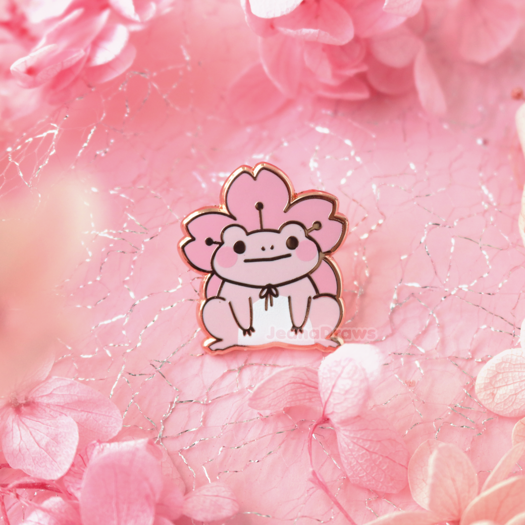 Sakura Frog Enamel Pin