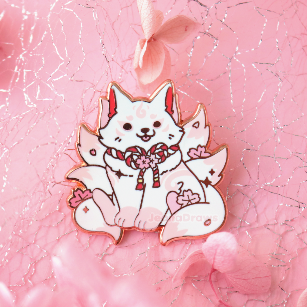 Sakura Nine Tail Fox Enamel Pin