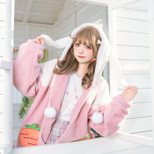Load image into Gallery viewer, Fluffy Bunny Zip Up Hoodie
