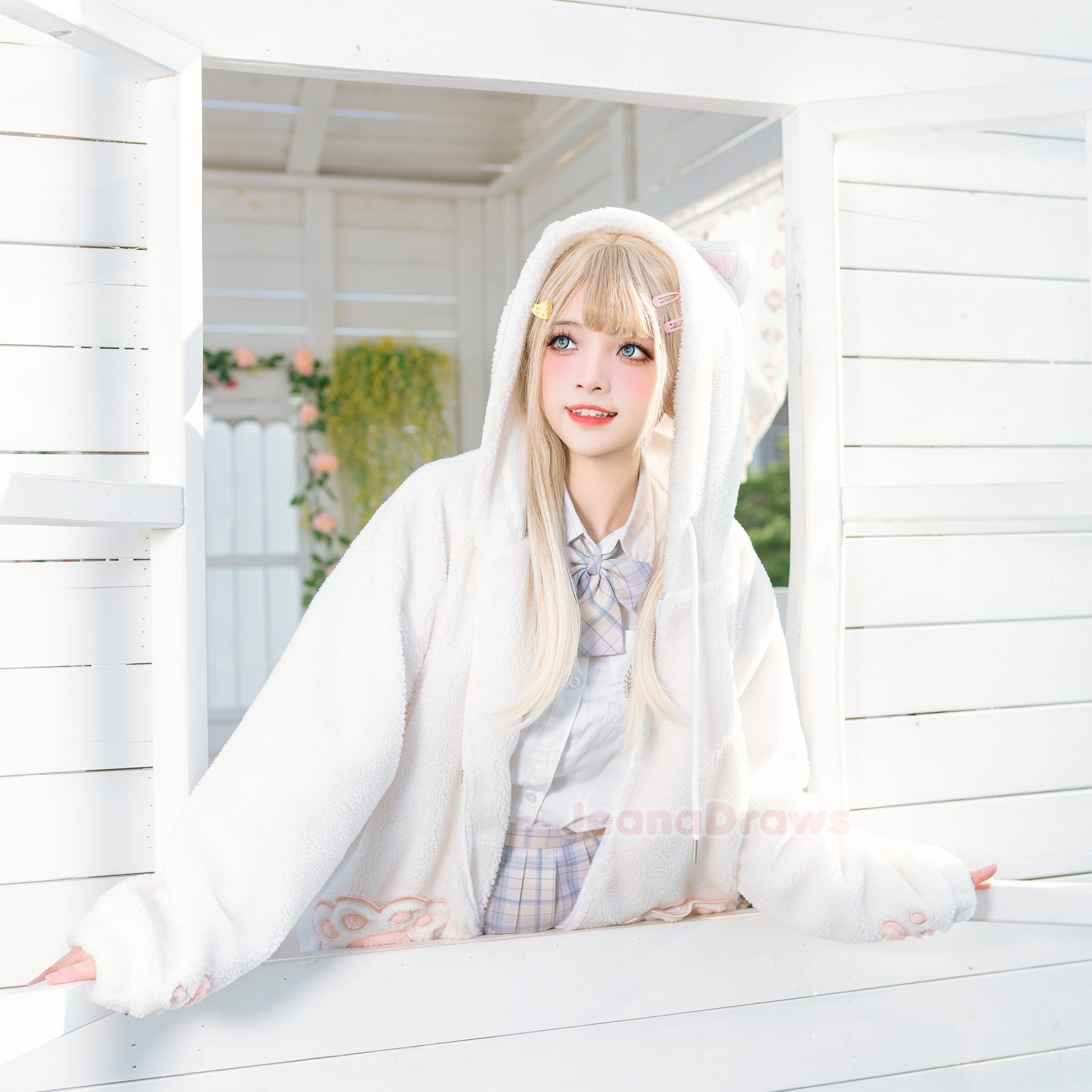 Fluffy Cat Zip Up Hoodie