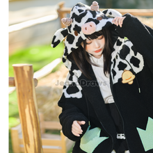 Load image into Gallery viewer, Fluffy Cow Zip Up Hoodie
