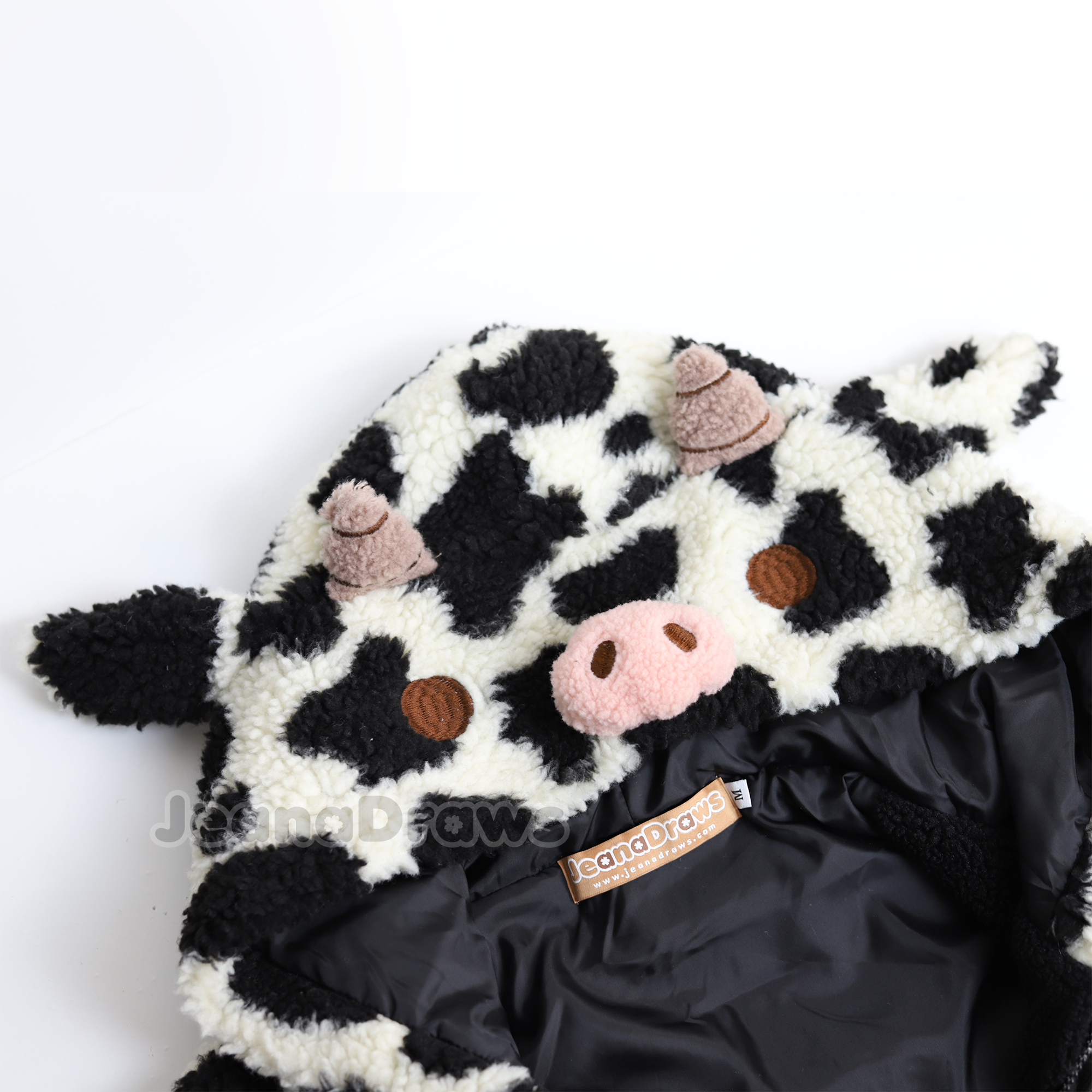 Fluffy Cow Zip Up Hoodie
