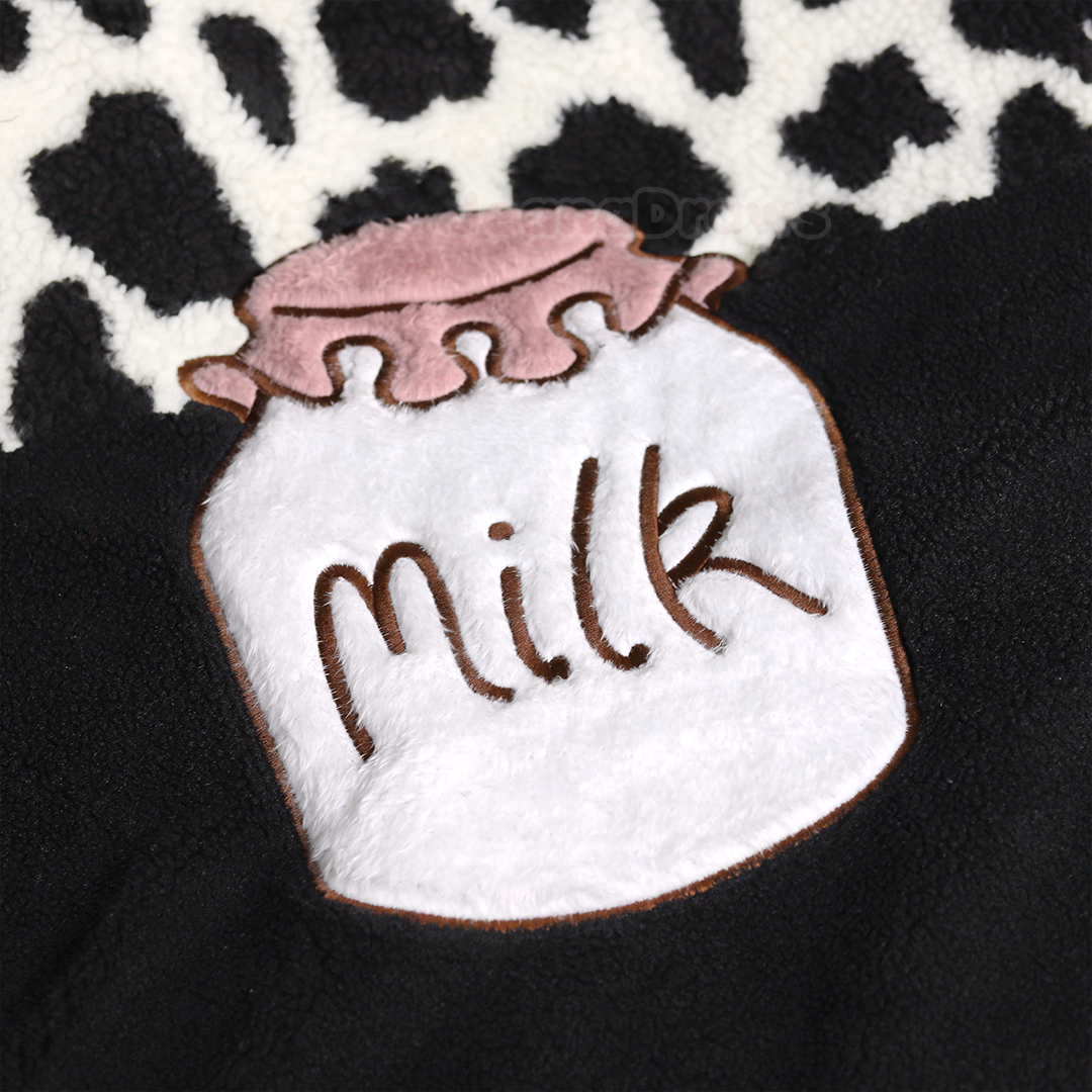 Fluffy Cow Zip Up Hoodie