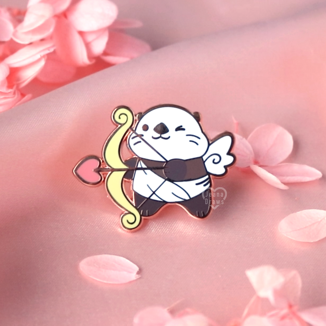 Cupid Otter Enamel Pin