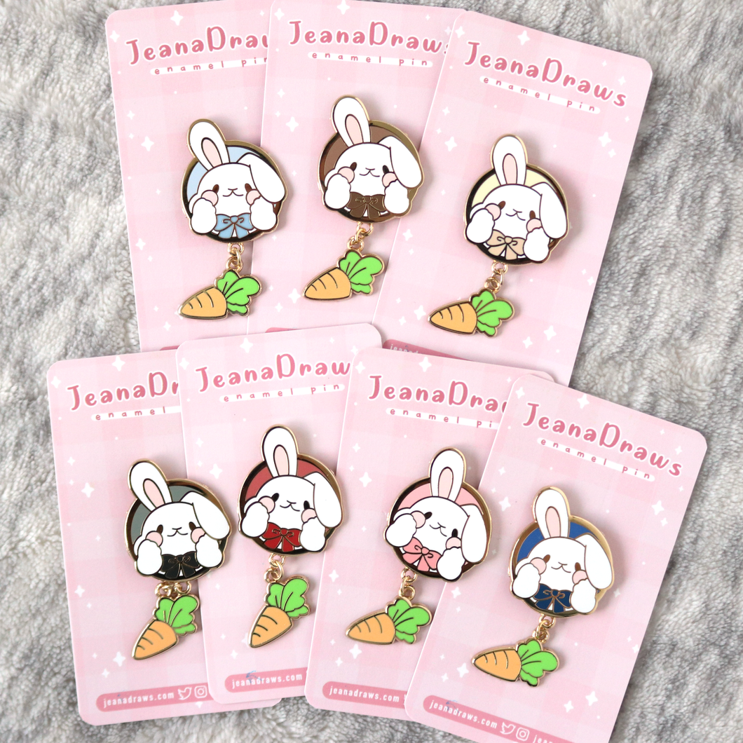 Bunny Dangle Enamel Pin