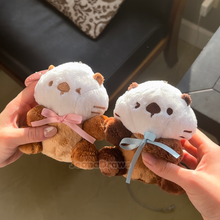 Load image into Gallery viewer, Lakko Otter Magnetic Plush Keychain Pair
