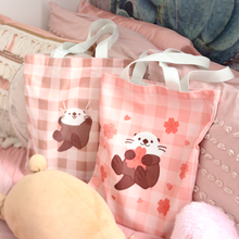 Load image into Gallery viewer, Pink Gingham Lakko Tote Bag
