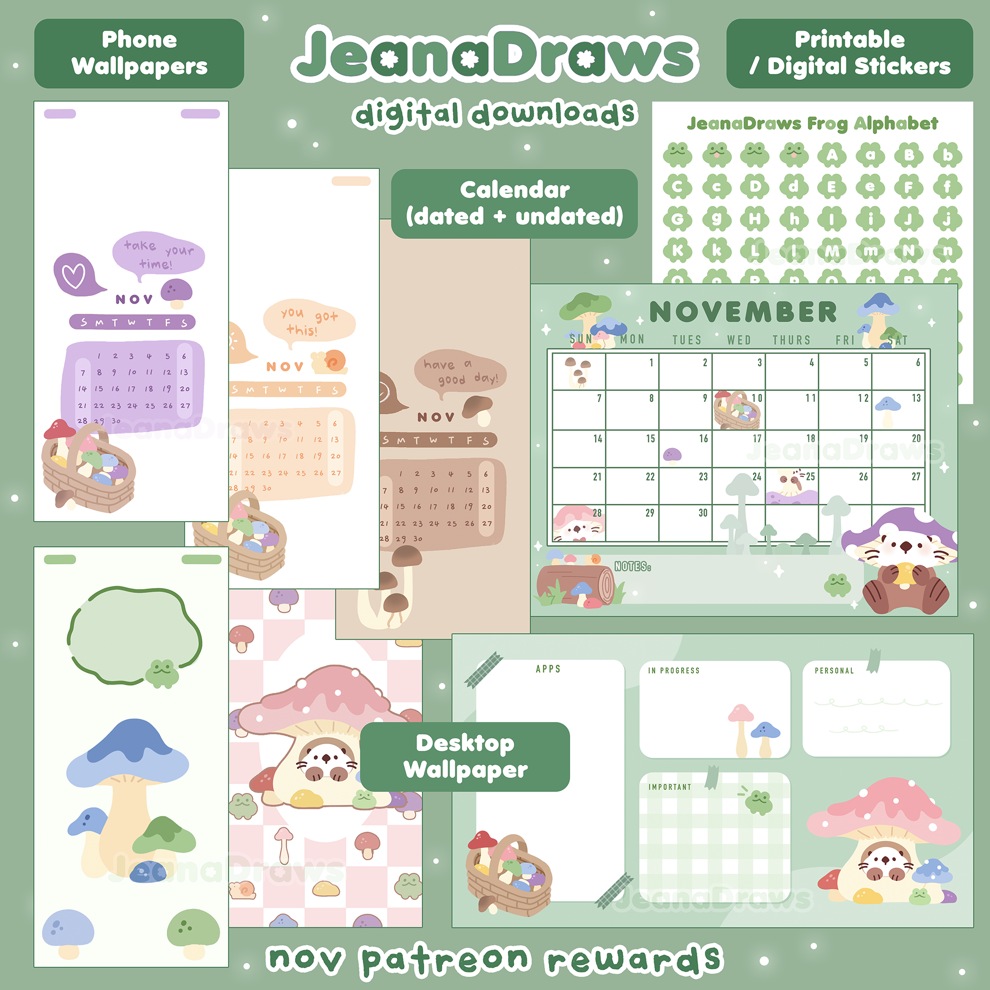 November Patreon Digital Downloads