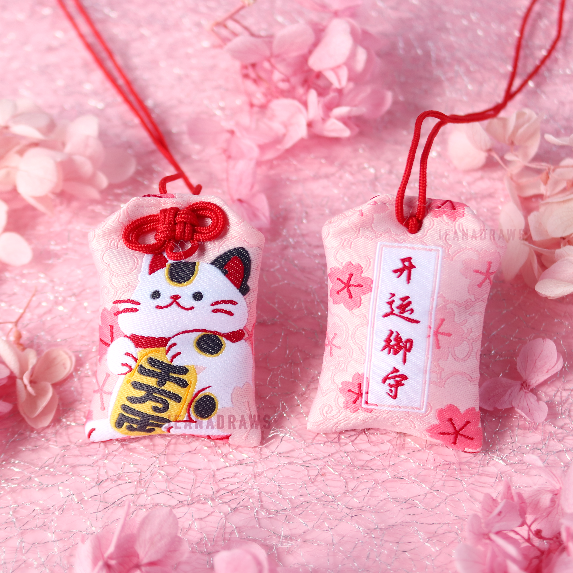 Sakura Maneki Neko Omamori Charm