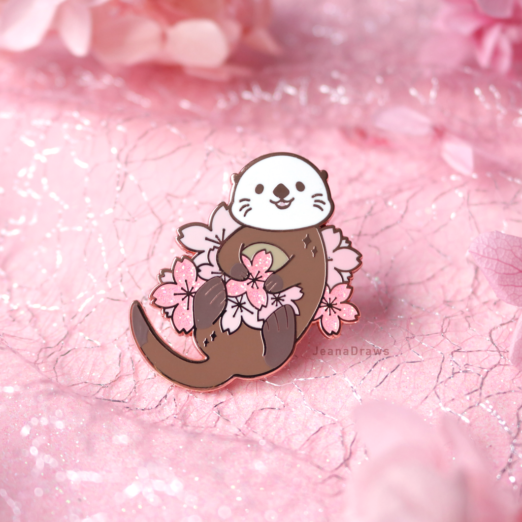 Sakura Otter Enamel Pin