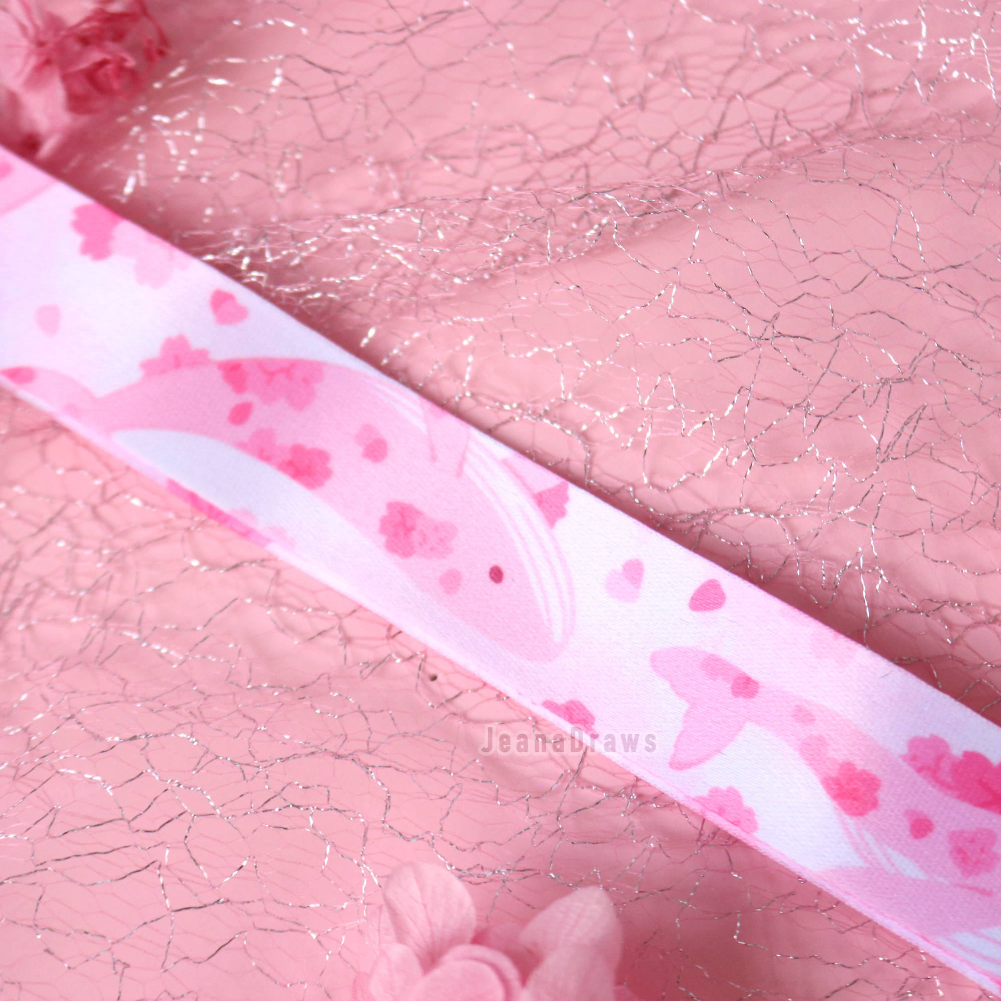 Sakura Whale Lanyard