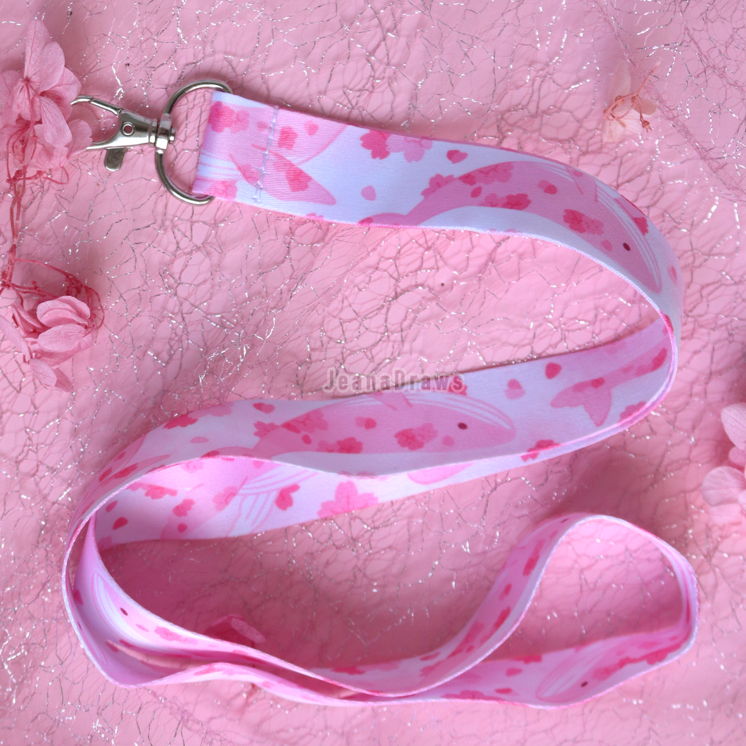 Sakura Whale Lanyard