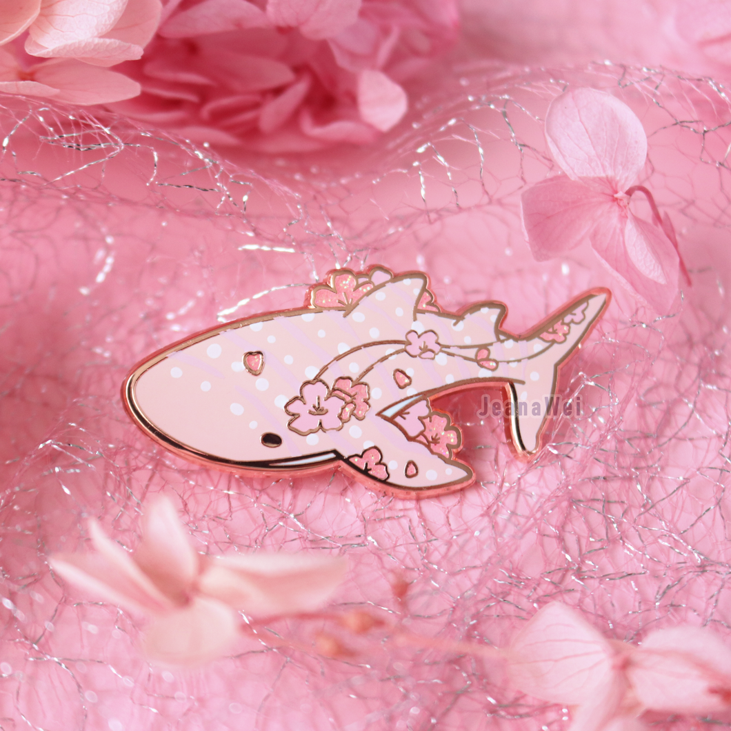 Sakura Whale Shark Enamel Pin