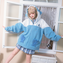 Load image into Gallery viewer, Fluffy Shark Zip Up Hoodie
