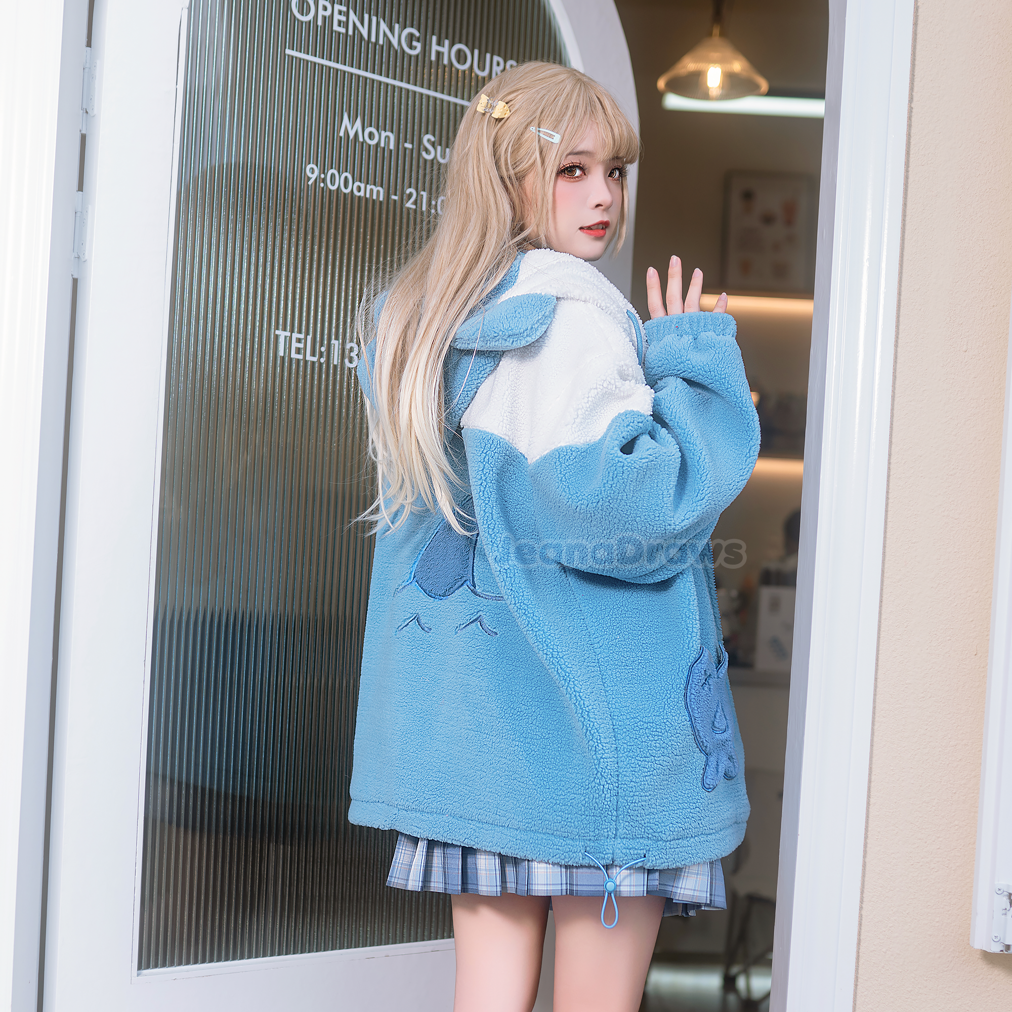 Fluffy Shark Zip Up Hoodie