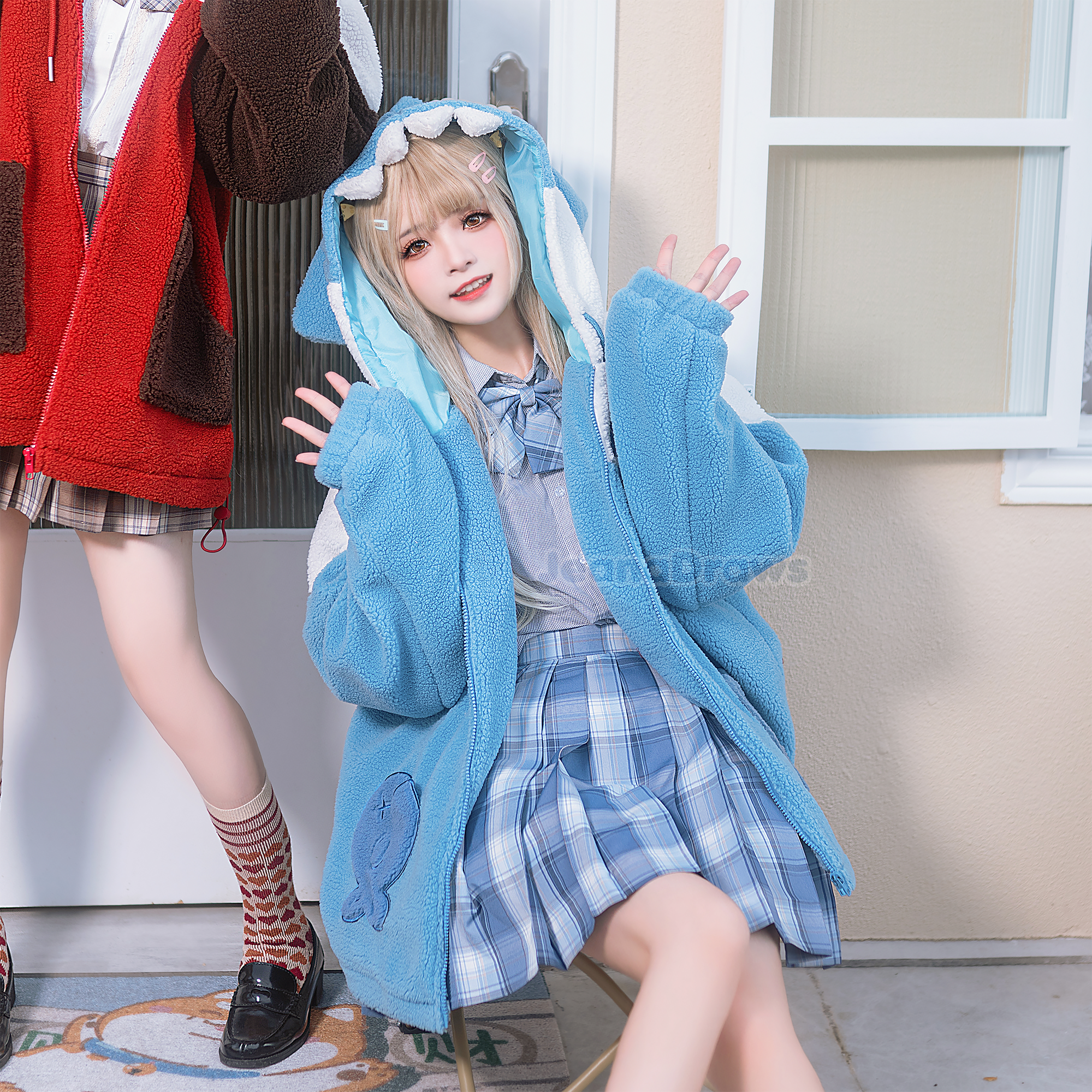 Fluffy Shark Zip Up Hoodie