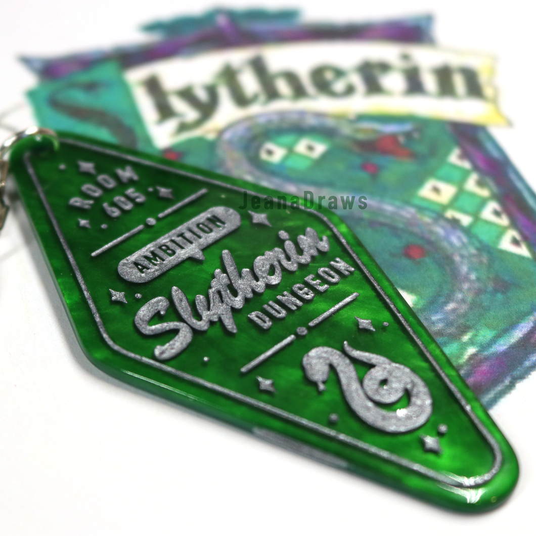 Slytherin House Acrylic Motel Keychain